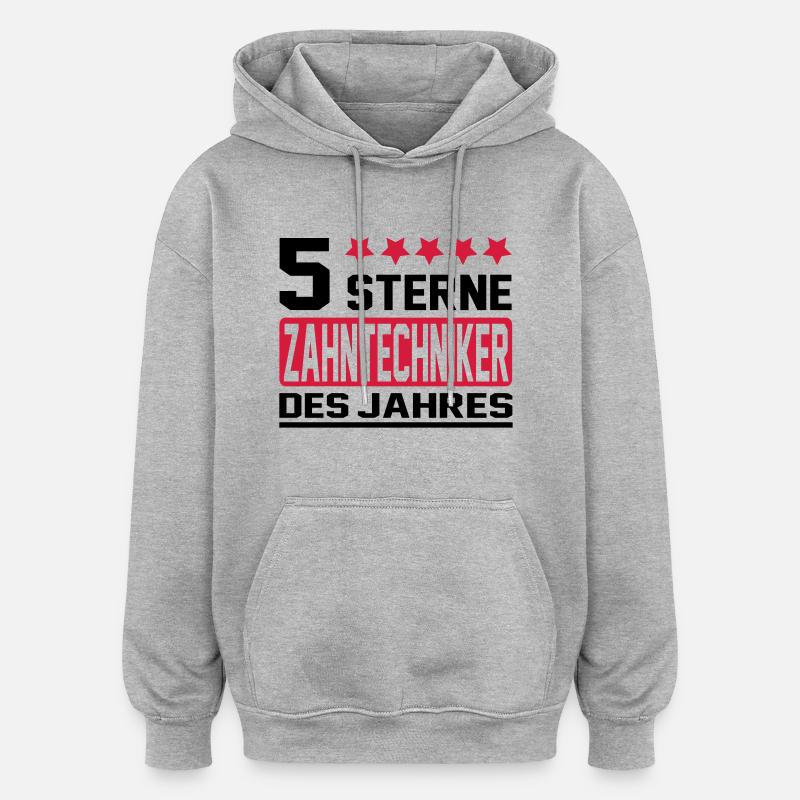 zahntechniker - Oversized Unisex Hoodie - Grau meliert