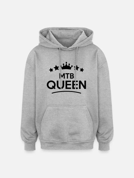 mtb queen stars - Oversized Unisex Hoodie - heather grey