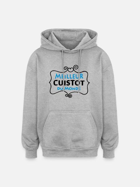Meilleur CUISTOT du monde (2c) - Oversized Unisex Hoodie - heather grey