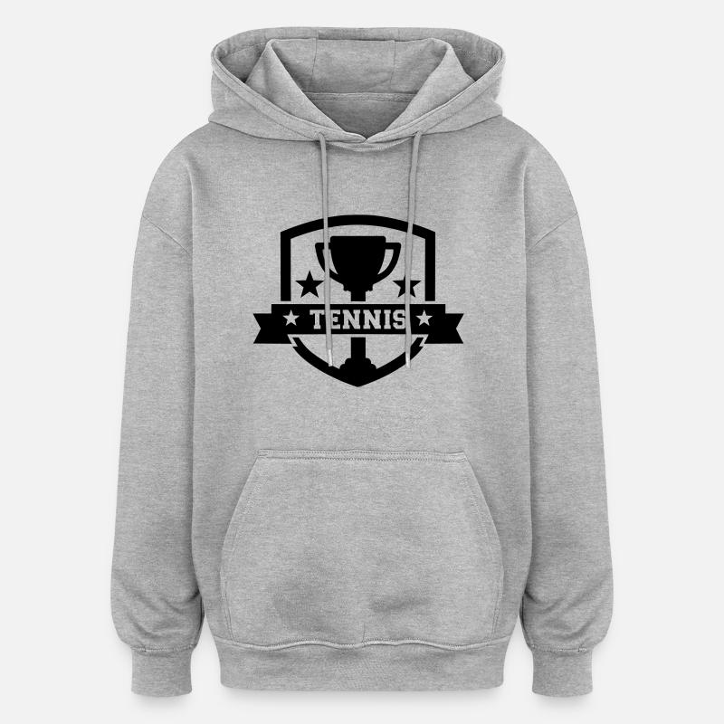 Tennis - Sweat à capuche oversize unisexe - gris chiné