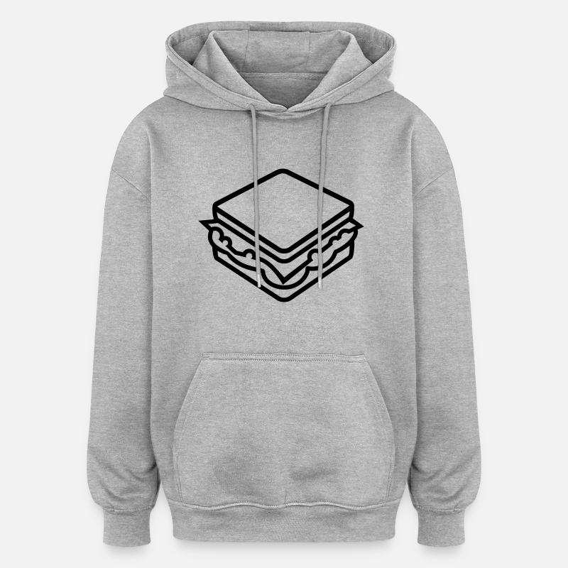 Sandwich - Sweat à capuche oversize unisexe - gris chiné
