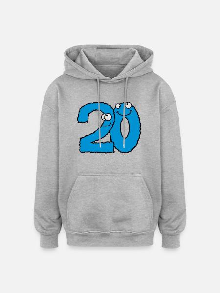 Funny 20 twenty comic monsters - Oversized Unisex Hoodie - heather grey