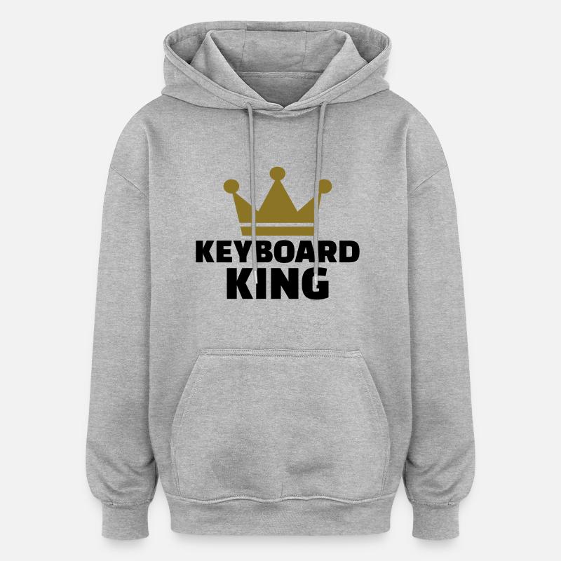 Keyboard King - Sweat à capuche oversize unisexe - gris chiné