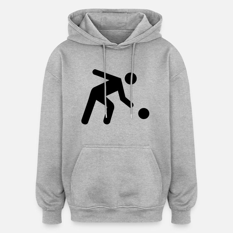 Jeu de quilles - Sweat à capuche oversize unisexe - gris chiné