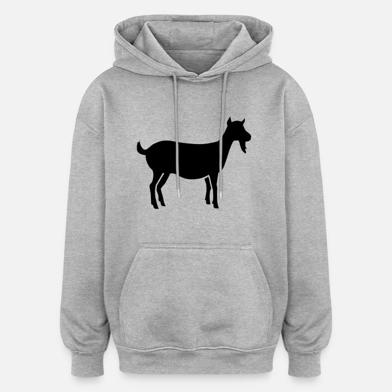 Chèvre - Sweat à capuche oversize unisexe - gris chiné