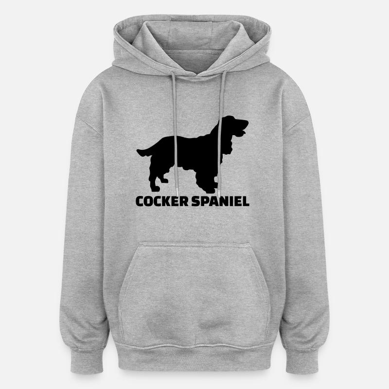Cocker Spaniel - Sweat à capuche oversize unisexe - gris chiné