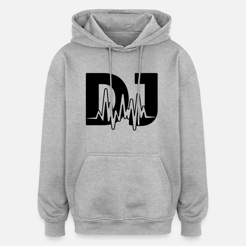 dj - Sweat à capuche oversize unisexe - gris chiné