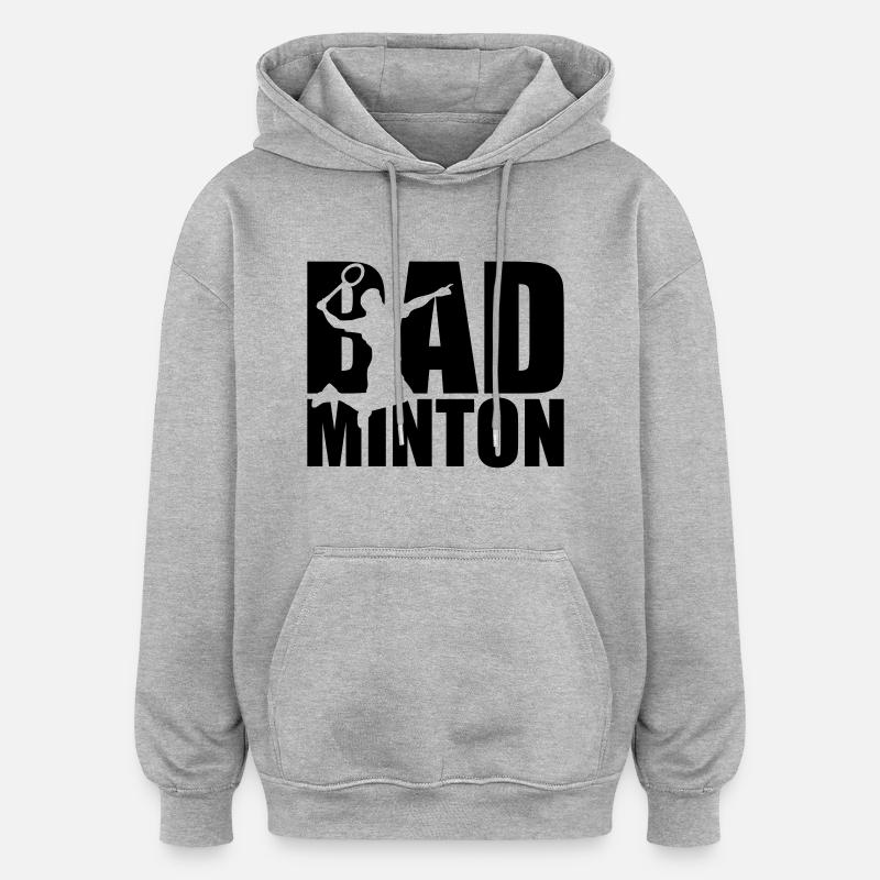 Badminton - Sweat à capuche oversize unisexe - gris chiné