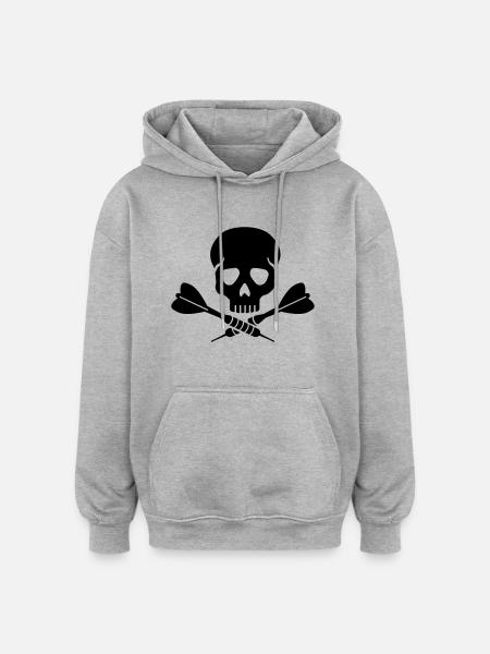 Jeu de fléchettes - Sweat à capuche oversize unisexe - gris chiné