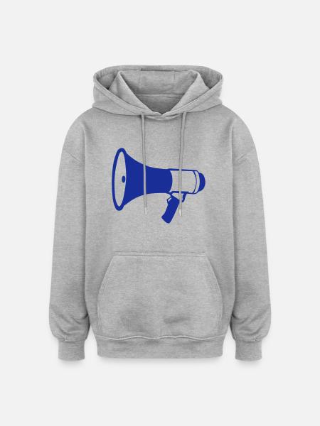 porte voix megaphone 2202 - Sweat à capuche oversize unisexe - gris chiné