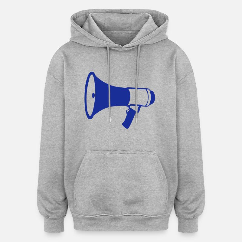 porte voix megaphone 2202 - Sweat à capuche oversize unisexe - gris chiné