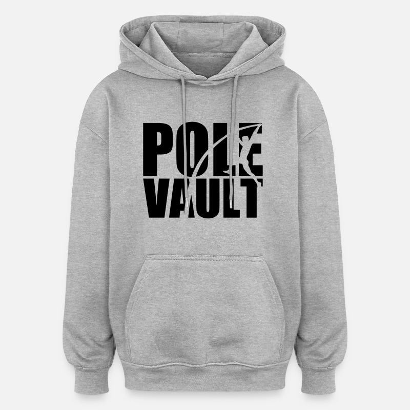 Pole vault - Sweat à capuche oversize unisexe - gris chiné