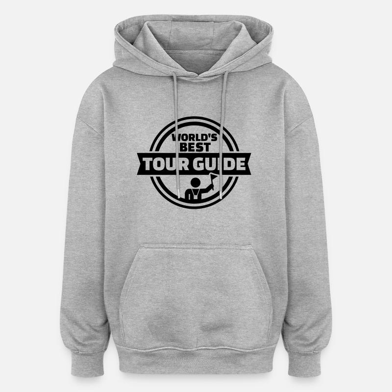 Reiseleiter - Oversized Unisex Hoodie - Grau meliert
