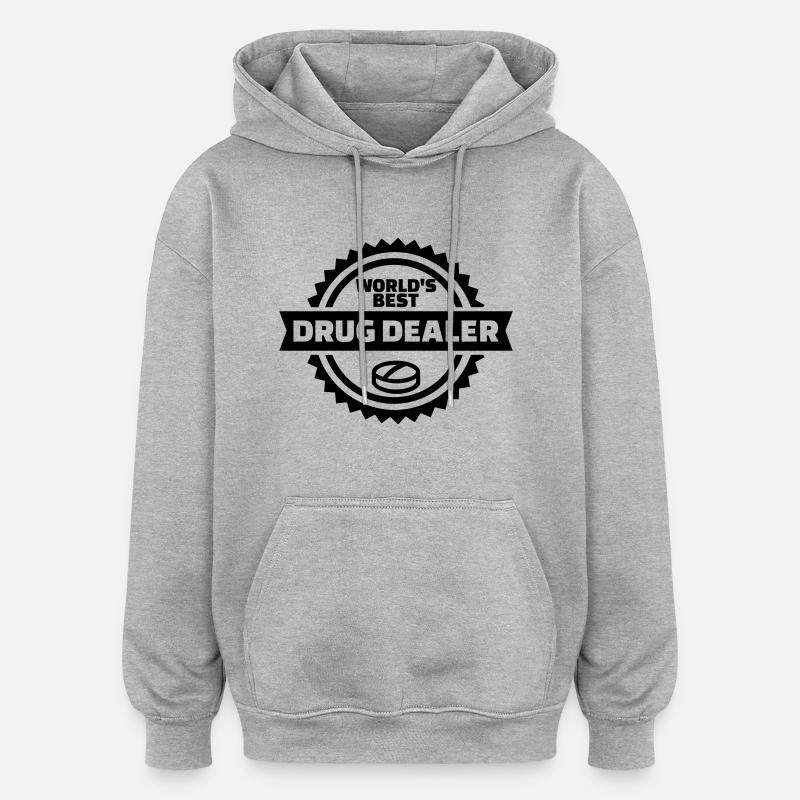 Drogendealer - Oversized Unisex Hoodie - Grau meliert