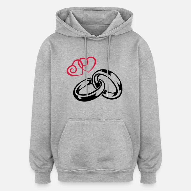 eheringe_love - Sweat à capuche oversize unisexe - gris chiné