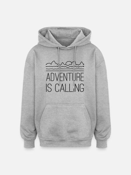 Adventure is calling - Oversized Unisex Hoodie - heather grey