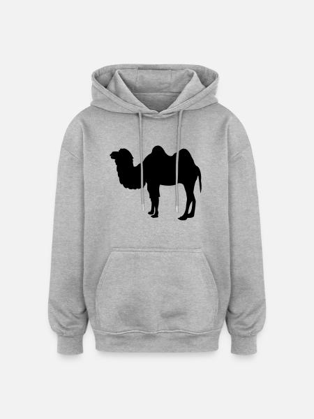 kamel - Oversized Unisex Hoodie - Grau meliert