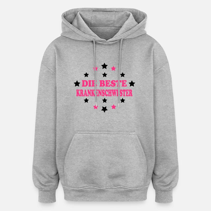 Doktor / Arzt / KRANKENSCHWESTER / physio / - Sweat à capuche oversize unisexe - gris chiné