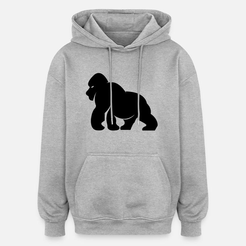 gorilla_01 - Sweat à capuche oversize unisexe - gris chiné