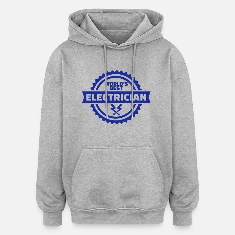 Électricien - Sweat à capuche oversize unisexe - gris chiné
