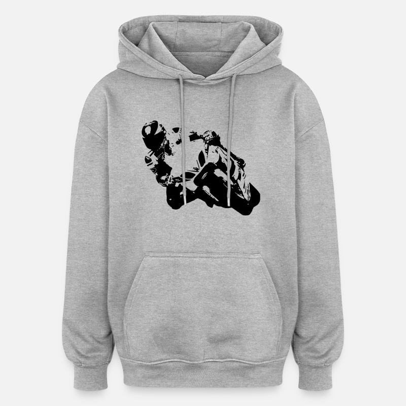 Biker - Sweat à capuche oversize unisexe - gris chiné