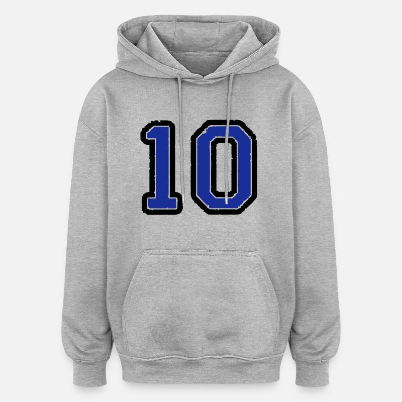 10 - Sweat à capuche oversize unisexe - gris chiné