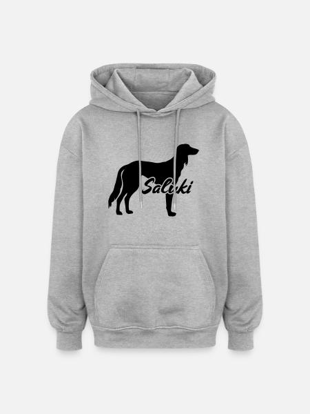 Saluki - Oversized Unisex Hoodie - Grau meliert