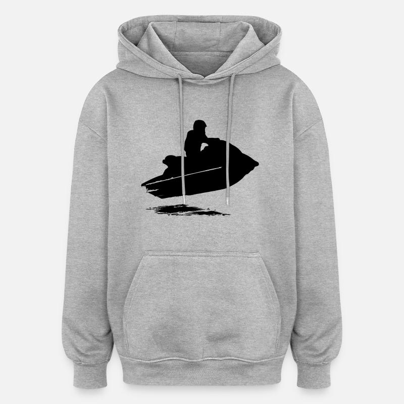 Jetski - Jet-Ski - Wassermotorrad - Jetboot - Oversized Unisex Hoodie - Grau meliert