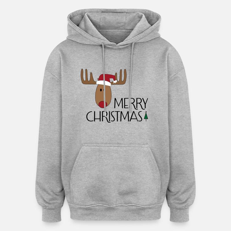 Joyeux Noël - Sweat à capuche oversize unisexe - gris chiné