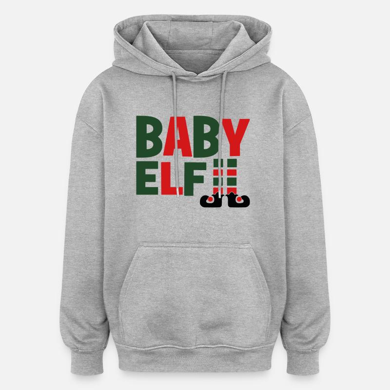 Bébé elfe - Sweat à capuche oversize unisexe - gris chiné