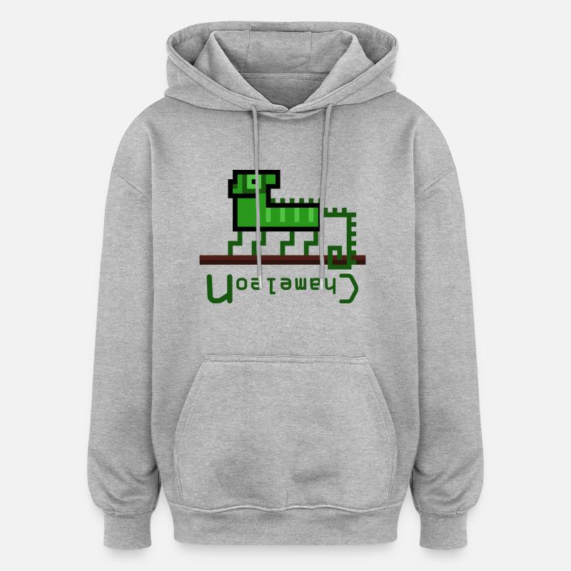 Chamäleon-Logo - Oversized Unisex Hoodie - Grau meliert