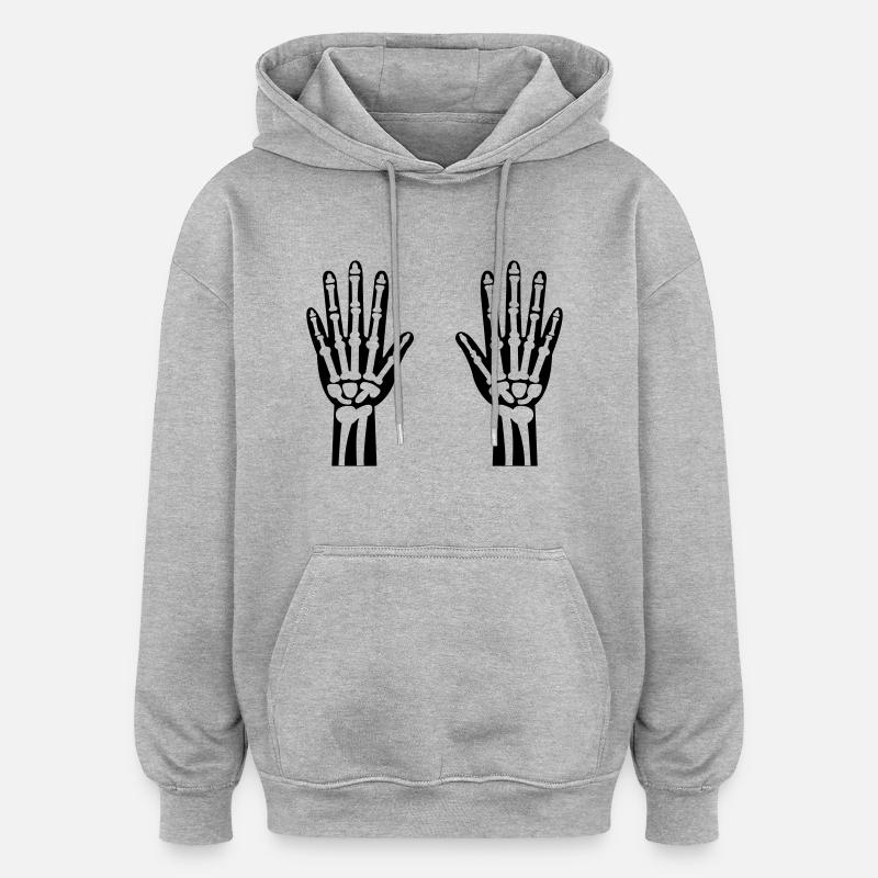 Skeleton Hands 01 - Oversized Unisex Hoodie - heather grey