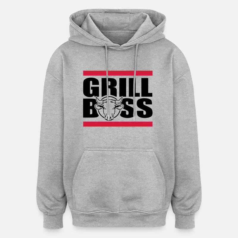 griller - Sweat à capuche oversize unisexe - gris chiné