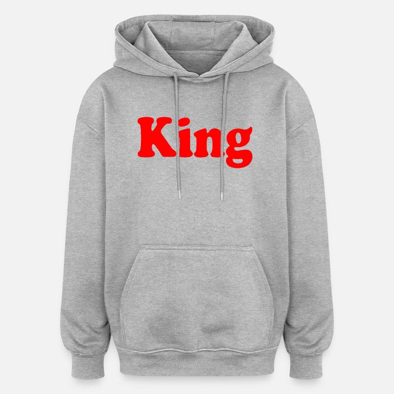 King - Sweat à capuche oversize unisexe - gris chiné