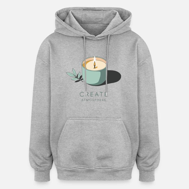 BOUGIE - Sweat à capuche oversize unisexe - gris chiné