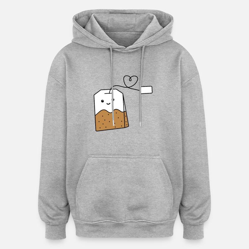 Kawaii Teebeutel - Oversized Unisex Hoodie - Grau meliert