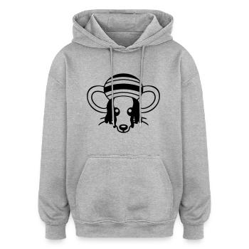 Mouse Raggae Jamaica Hat Rasta Lure Chill Hat - Oversized Unisex Hoodie - heather grey - Front - Noah (186cm)