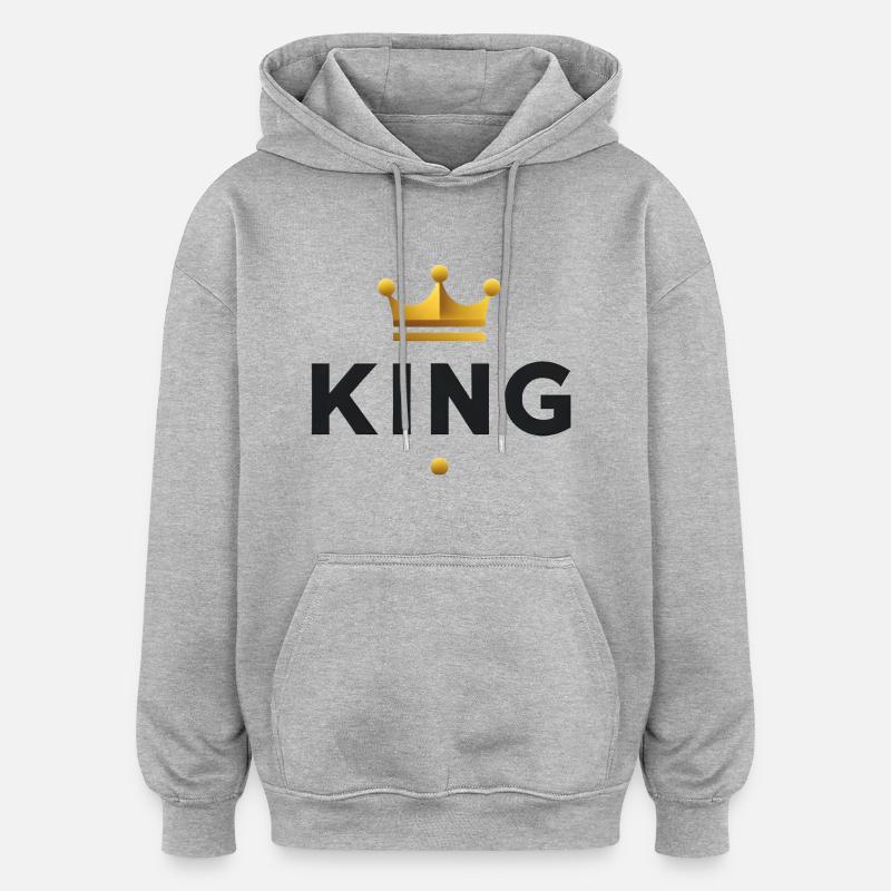 Tu es ton propre roi - Sweat à capuche oversize unisexe - gris chiné