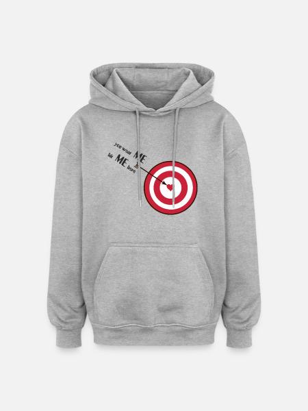 Heart Target HIT ME - Oversized Unisex Hoodie - heather grey