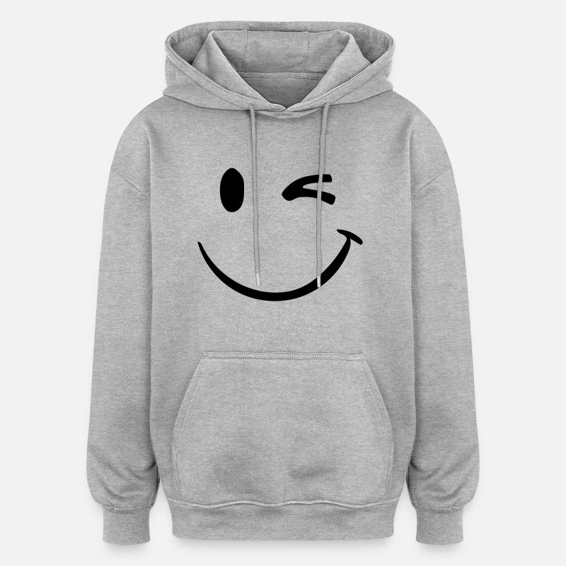 sourire - Sweat à capuche oversize unisexe - gris chiné