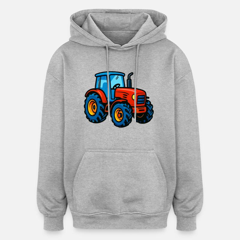 Trekker Traktor - Oversized Unisex Hoodie - Grau meliert