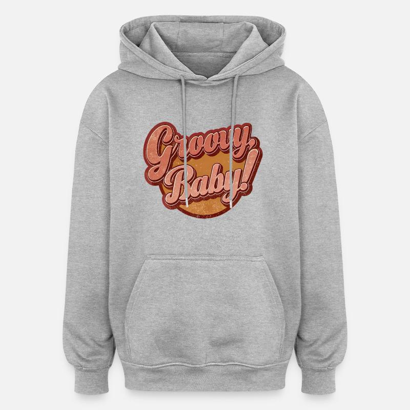 Bébé groovy - Sweat à capuche oversize unisexe - gris chiné