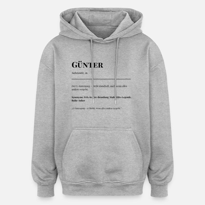 Guenter - Oversized Unisex Hoodie - Grau meliert