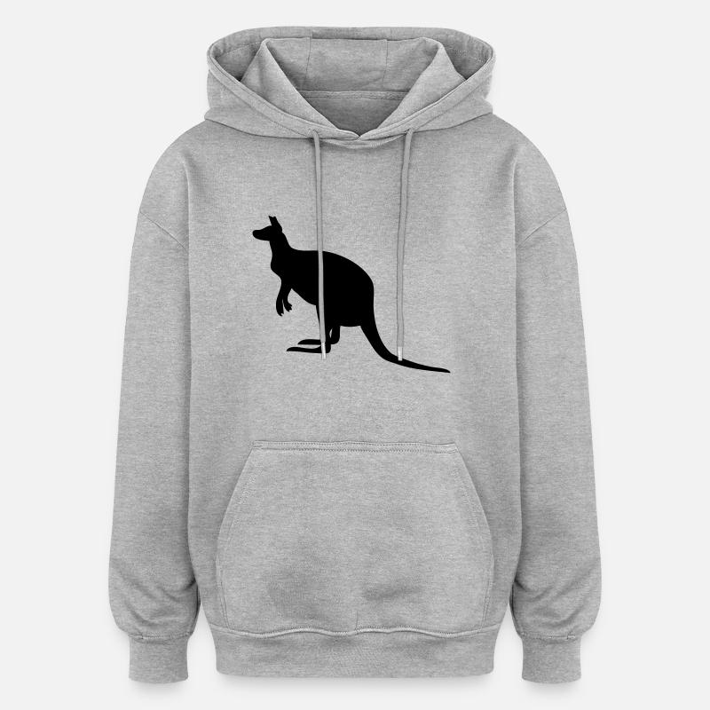 Kangourou - Sweat à capuche oversize unisexe - gris chiné