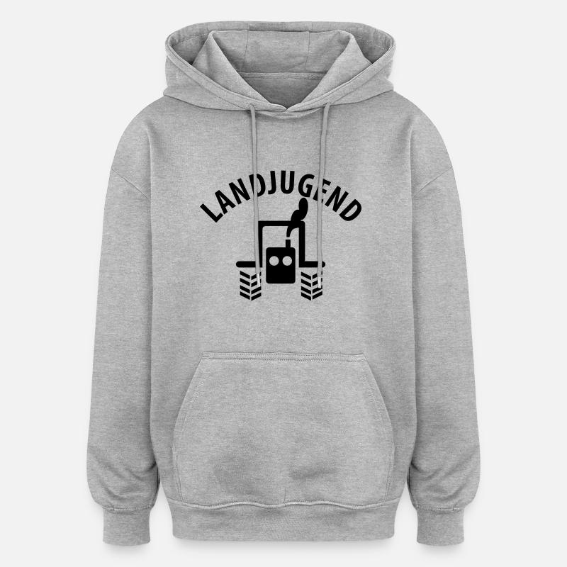 Landjugend - Sweat à capuche oversize unisexe - gris chiné