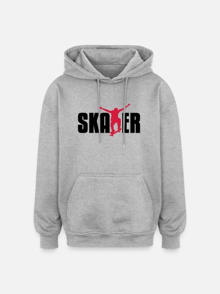skater - Oversized Unisex Hoodie - heather grey