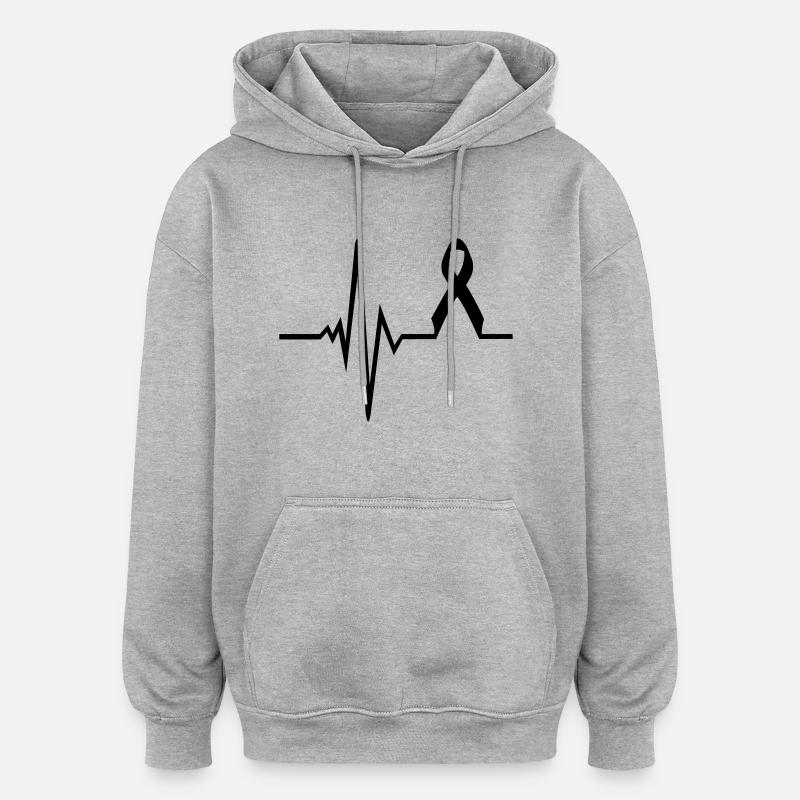 ruban - Sweat à capuche oversize unisexe - gris chiné