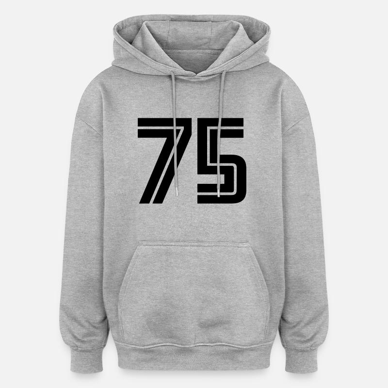 75 - Sweat à capuche oversize unisexe - gris chiné