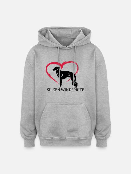 Silken Windsprite Herz - Oversized Unisex Hoodie - Grau meliert