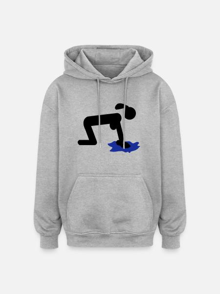 putzen putzfrau - Oversized Unisex Hoodie - Grau meliert